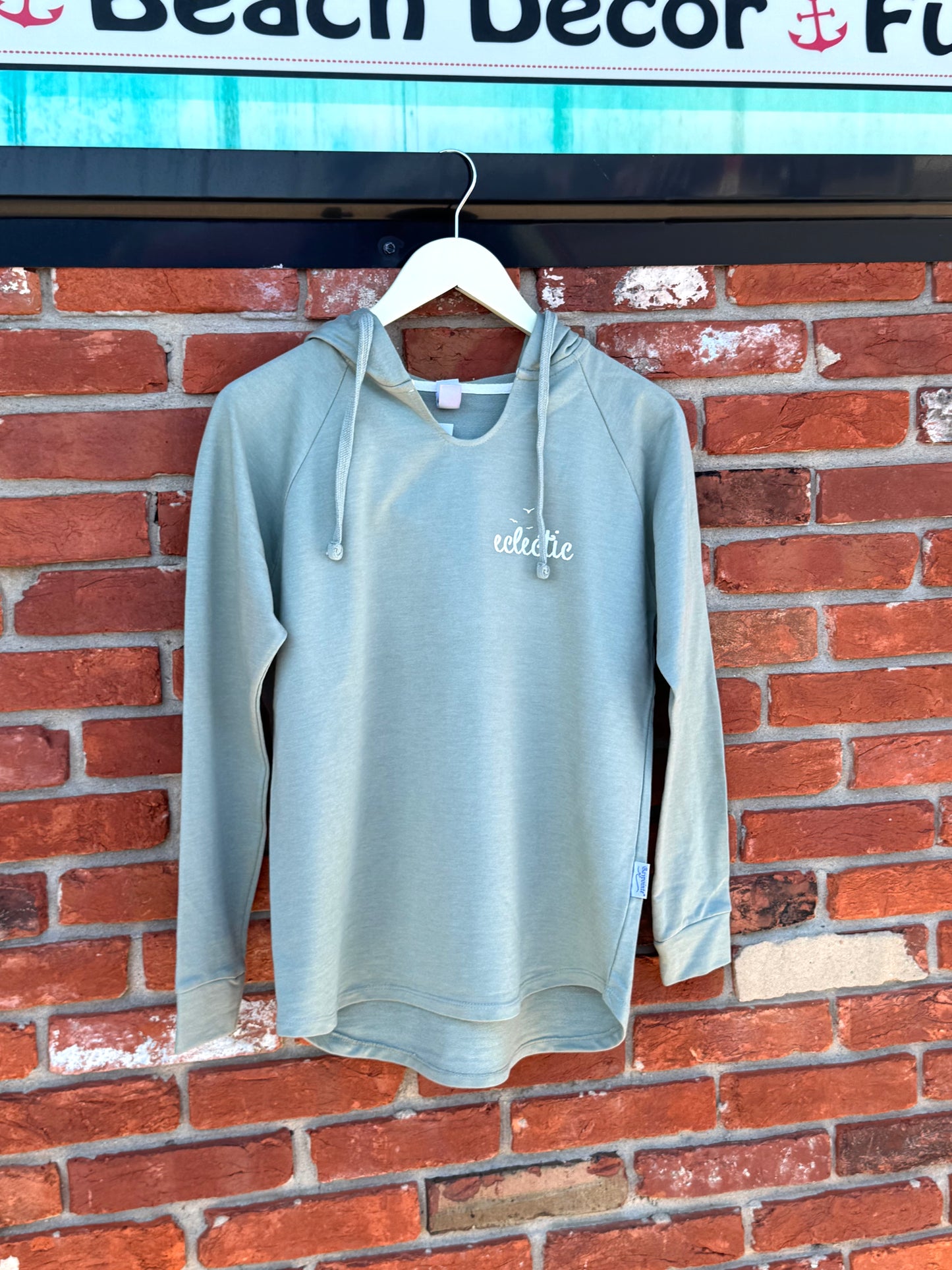 Ladies eclectic French Terry Hoodie with Scallop Bottom