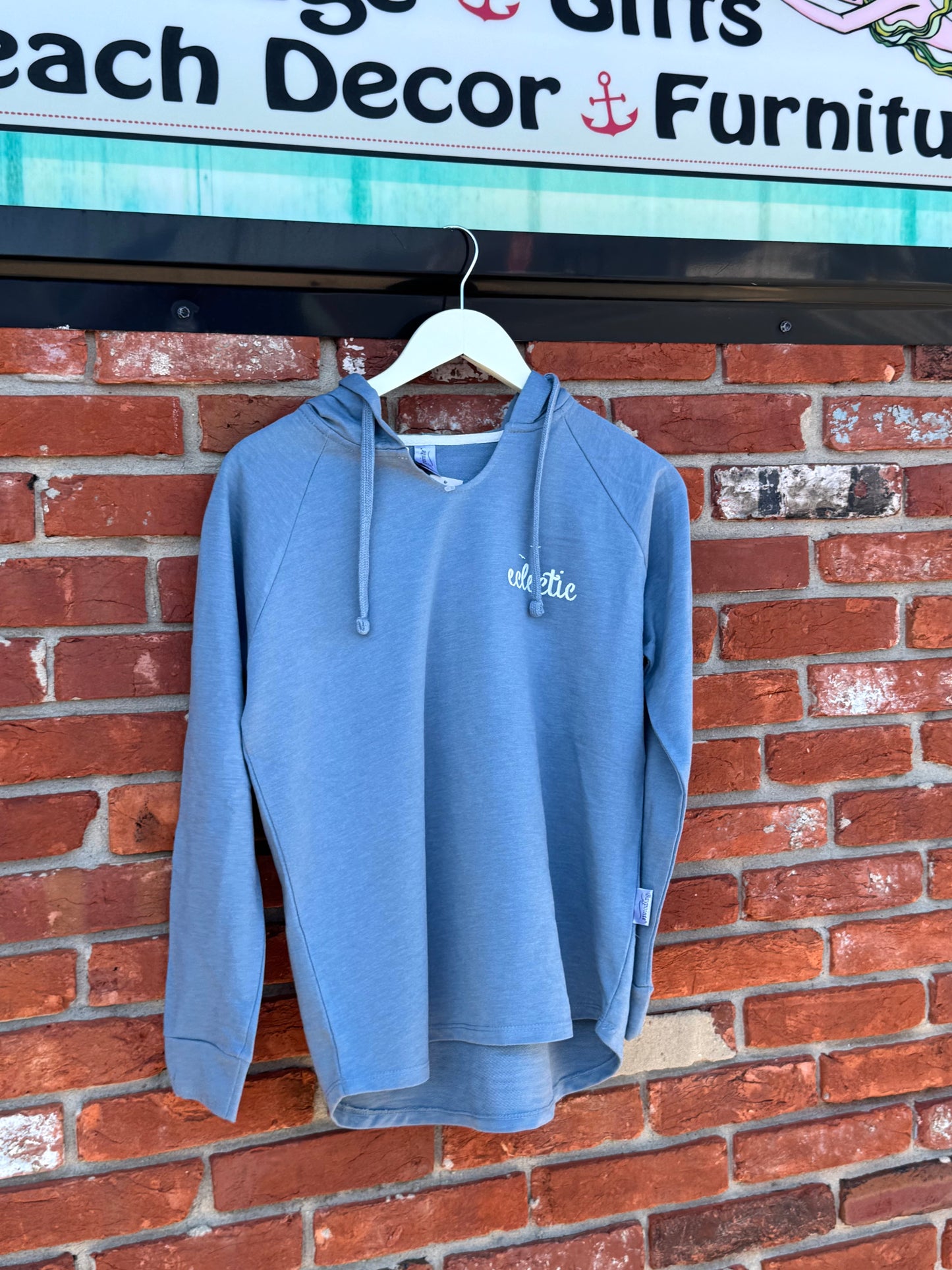 Ladies eclectic French Terry Hoodie with Scallop Bottom