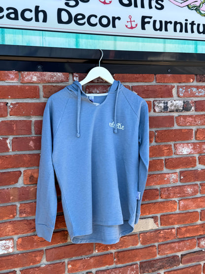 Ladies eclectic French Terry Hoodie with Scallop Bottom