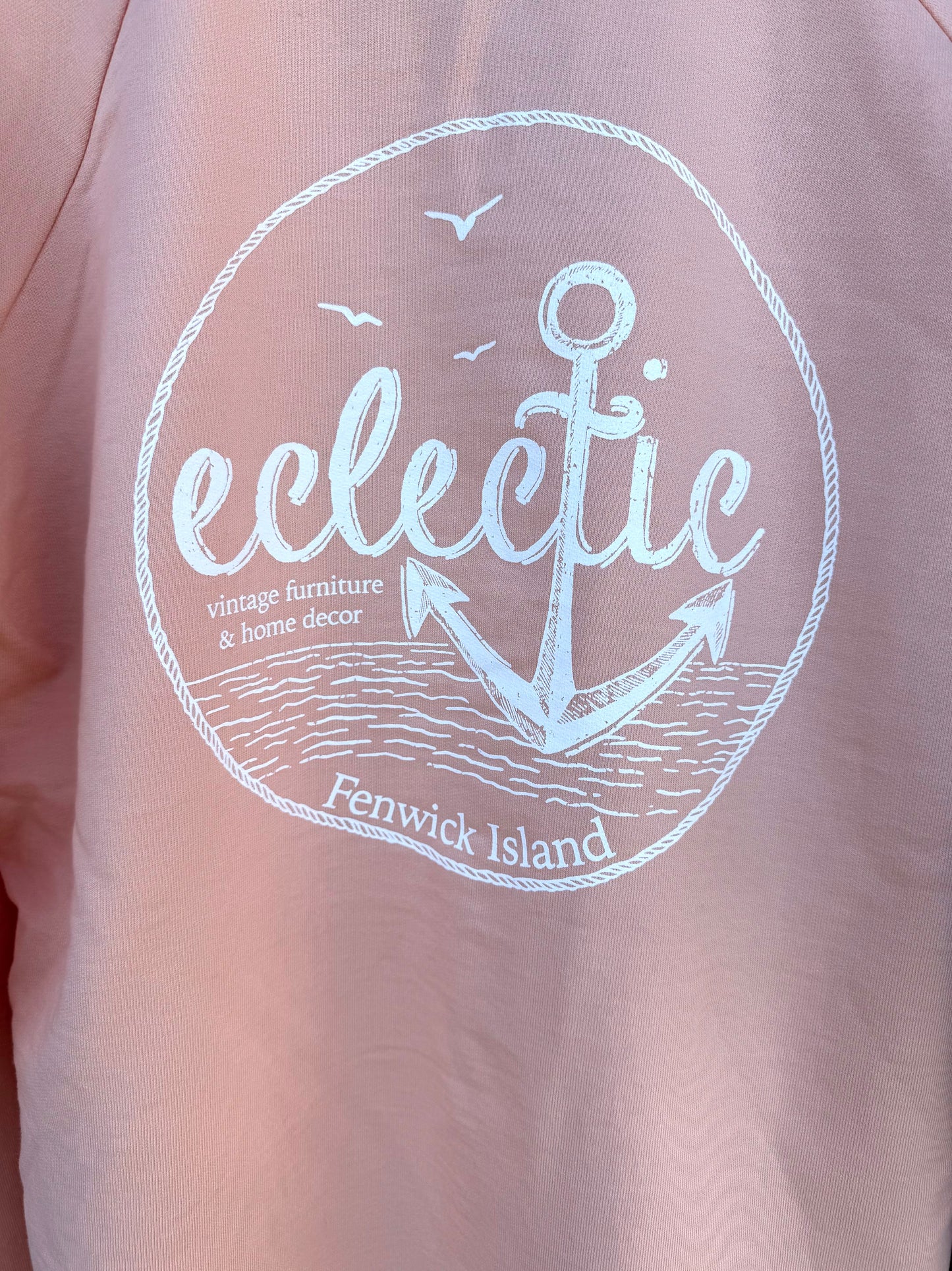Ladies eclectic French Terry Hoodie with Scallop Bottom