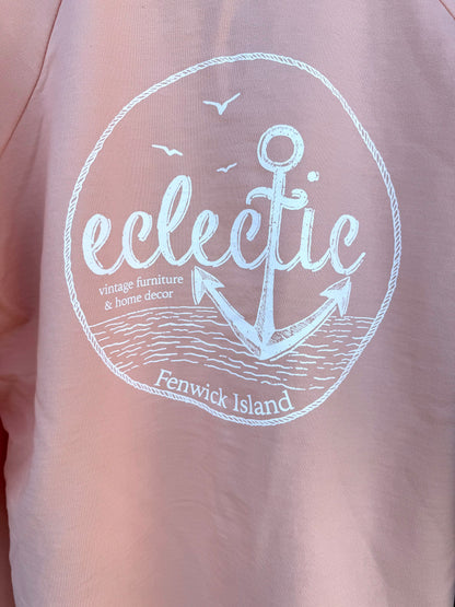 Ladies eclectic French Terry Hoodie with Scallop Bottom