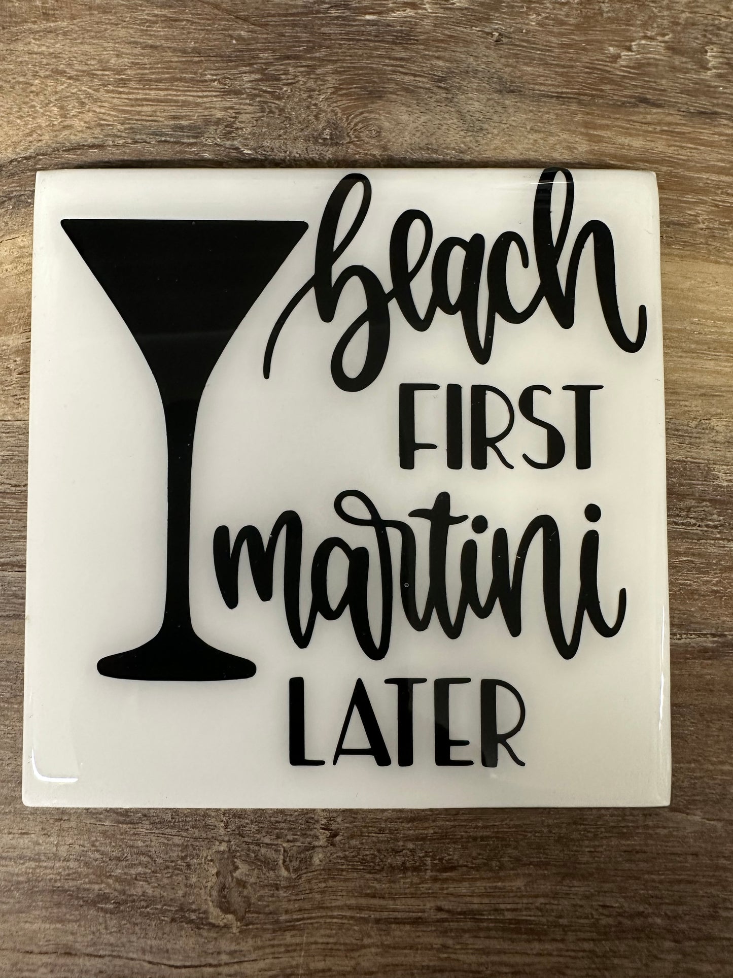 Funny Black & White Ceramic Tile Coaster (Lots of sayings to choose from.)