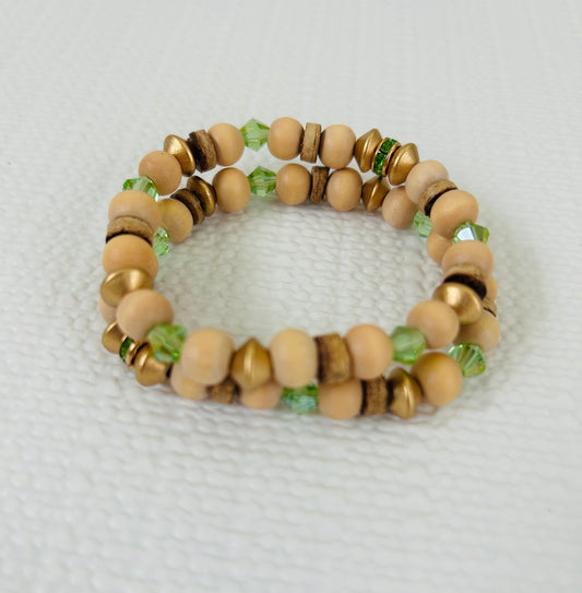 Green & Gold Bead Bracelet