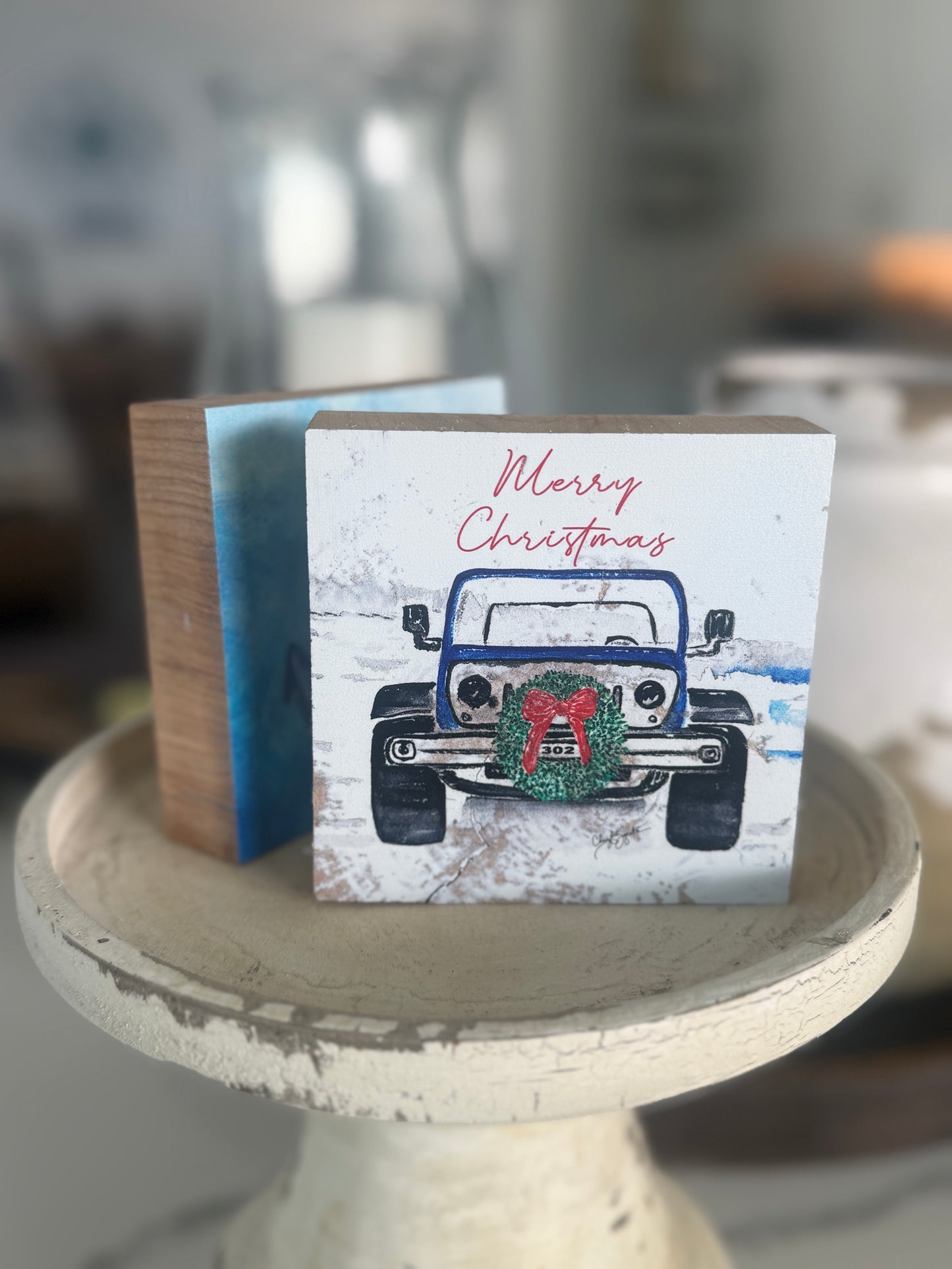 Jeep Wreath 4x4 Wood Block