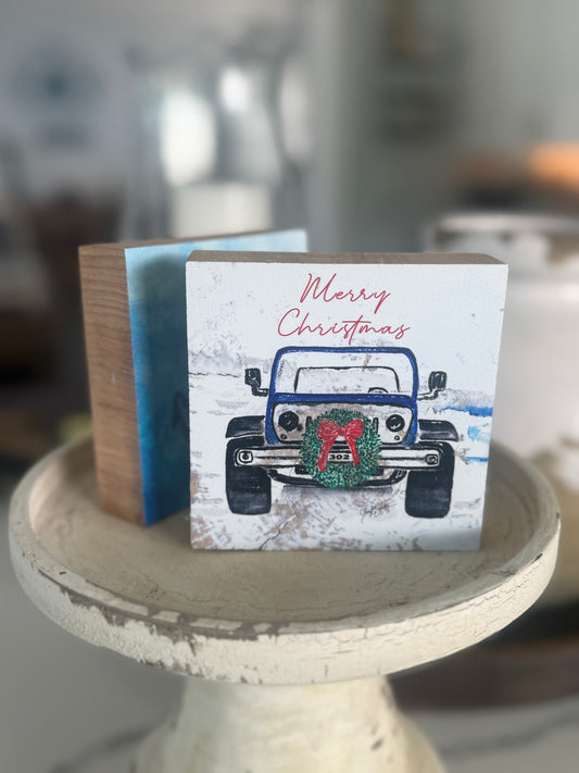 Jeep Wreath 4x4 Wood Block