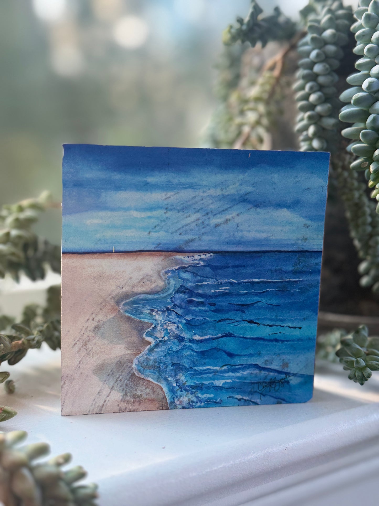 Coastal Drift 4x4 Wood Block