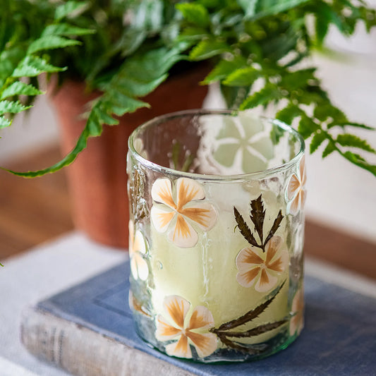 4.5"H Pressed Daisy Flower Jar