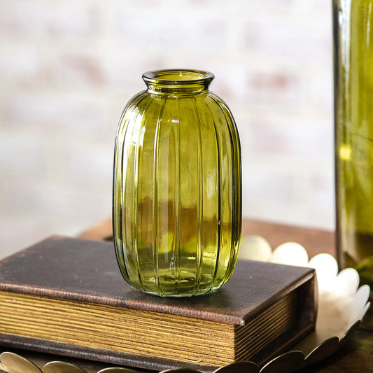 4.72" Olive Green Bud Vase