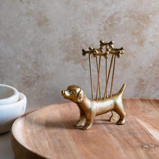 Gold Dog Holder w/6 Picks