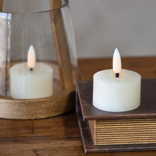 Set of 2, Cream Tealight LED Candles