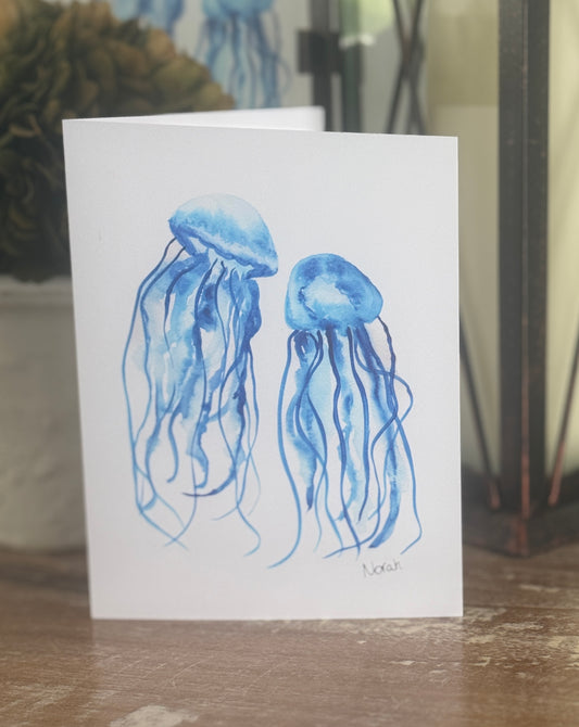 Blue Jellyfish Card