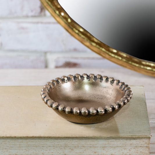 4.5" Gold Beaded Bowl
