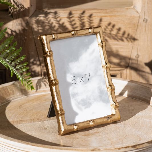 5x7 Gold Bamboo Style Photo Frame