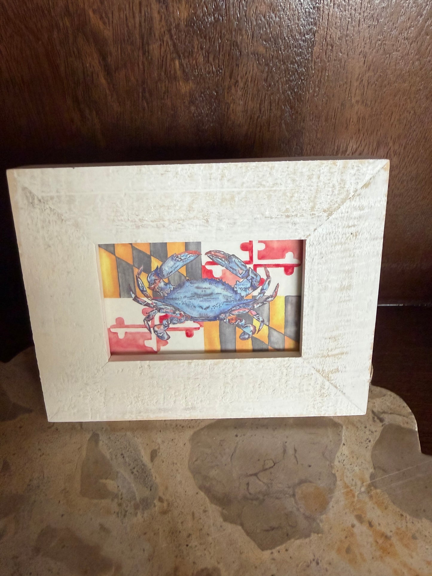 MD Flag Crab Mini Art by Cheryl Zapata
