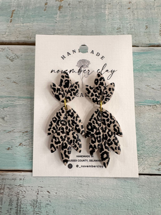 Cheetah Leafy Shape Dangle