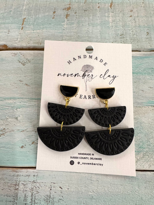 Black Boho Half Circles
