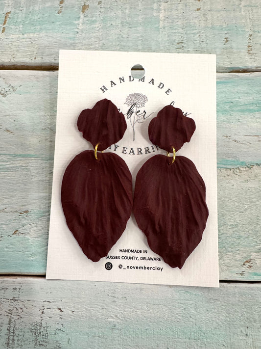 Wine Colored Petal Dangle