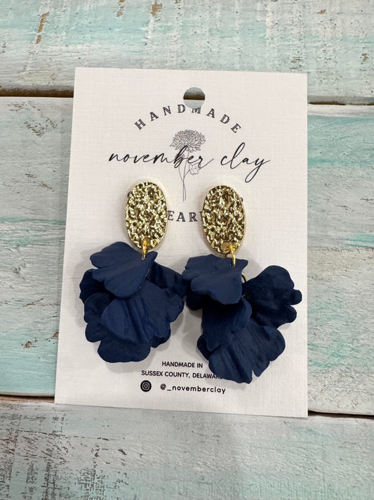 Mini Navy Petals Dangle