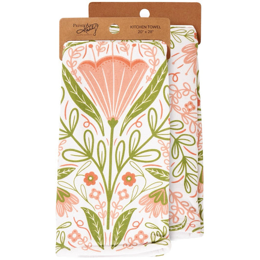 Blossoms Folk Art Kitchen Towel