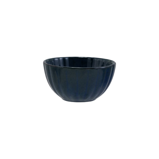 Stoneware Ribbed Bowl, Reactive Glaze, Blue (Each One Will Vary)
