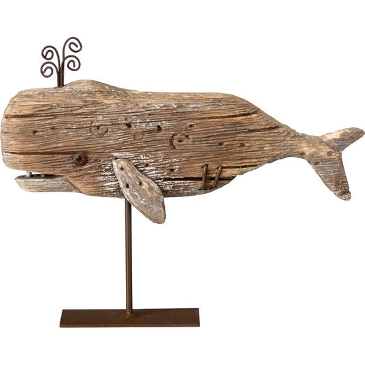 Medium Wooden Whale Sitter
