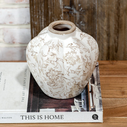 6.5" Beige Heirloom Accent Vase