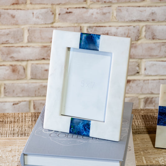 5"x7" Blue Inlay Marble Frame