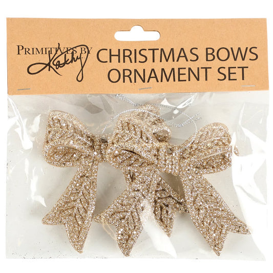 Champagne Bows Ornament Set