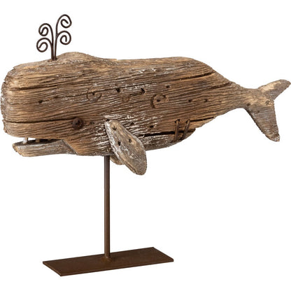 Medium Wooden Whale Sitter