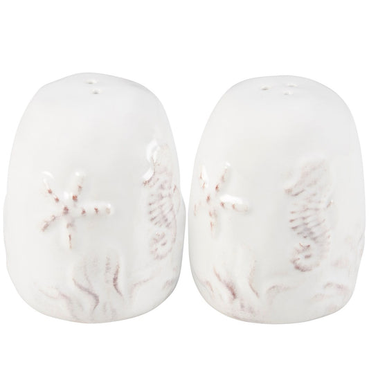 Set Embossed Beach Salt And Pepper Shakers