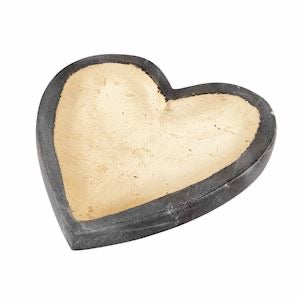 Gray Marble Foil Heart Tray