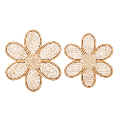 Natural Woven Flower Wall Decor