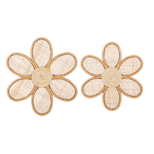 Natural Woven Flower Wall Decor