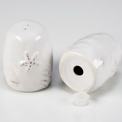 Set Embossed Beach Salt And Pepper Shakers