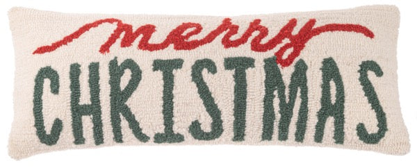 Punch Hook Merry Christmas Lumbar Pillow