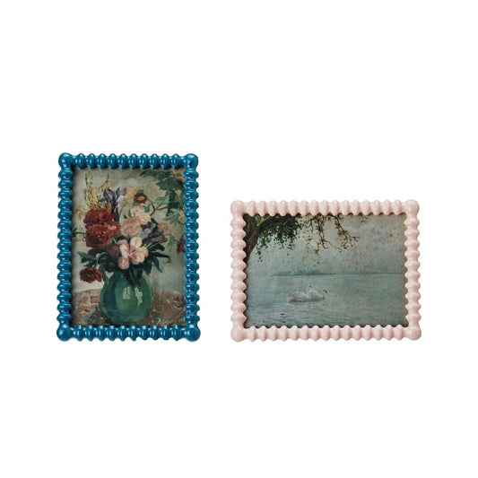 Picture Frame w/ Vintage Reproduction Image, 2 Colors (5" x 7" Photo)