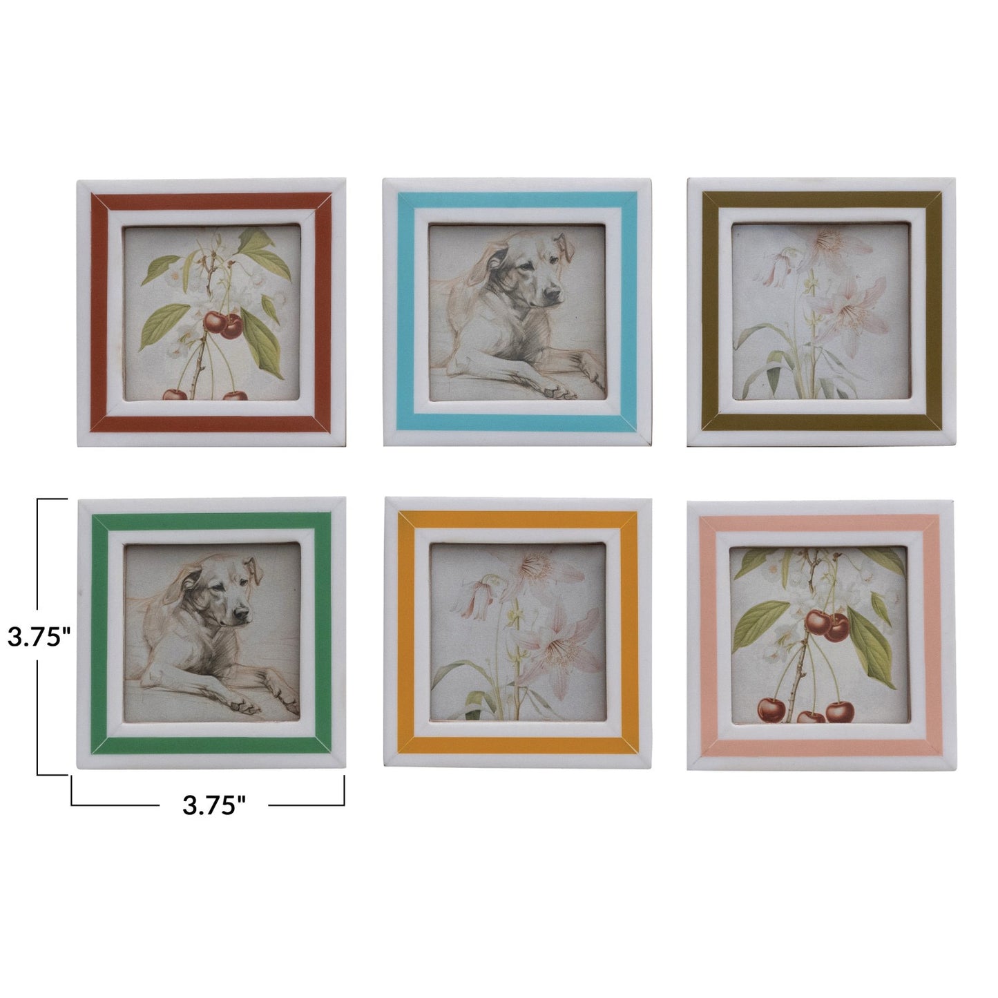 Resin & MDF Photo Frame Magnet w/ Inlaid Stripes