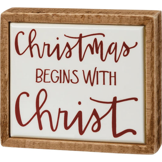 Christmas Begins With Christ Box Sign Mini