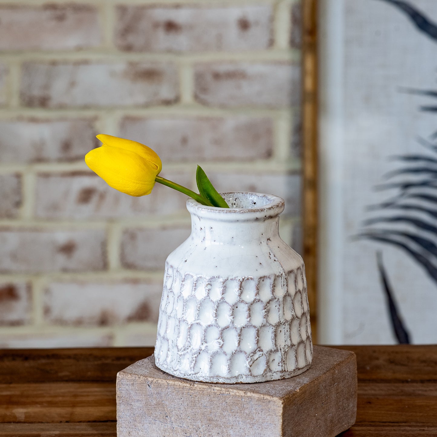 4" Carved Pattern Vase