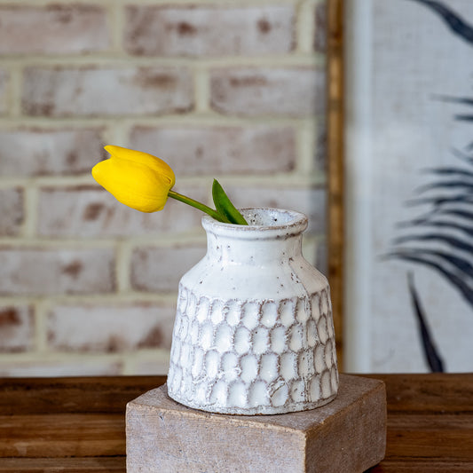 4" Carved Pattern Vase