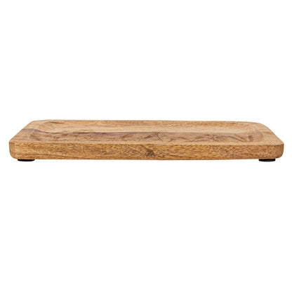 Mango Wood Tray w/ Laser Etched Botanicals, Natural