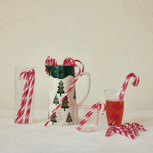 Plastic Candy Cane Drink Stirrers with Stripes, Set of 10 (2 Sizes Available)