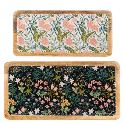 Rectangle Floral Serving Tray