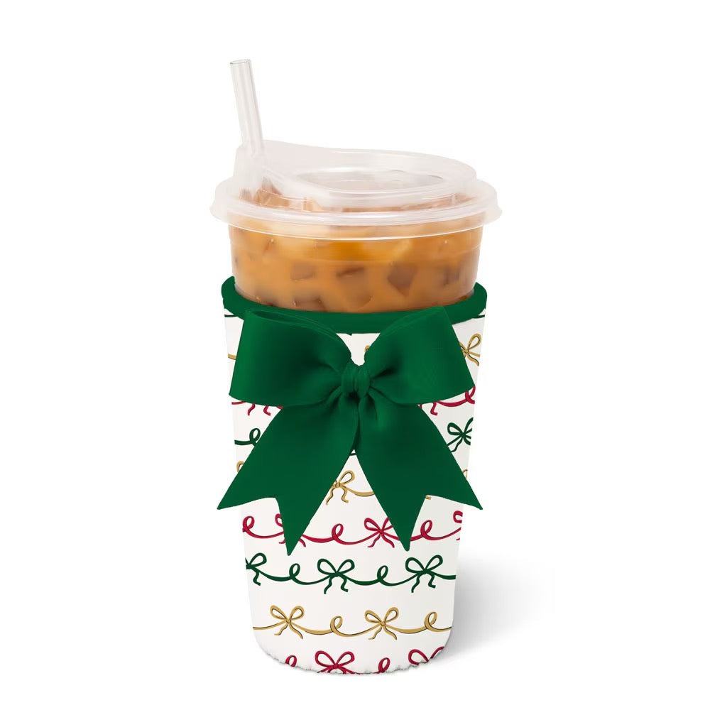 Christmas Bows Iced Cup Coolie (Medium)