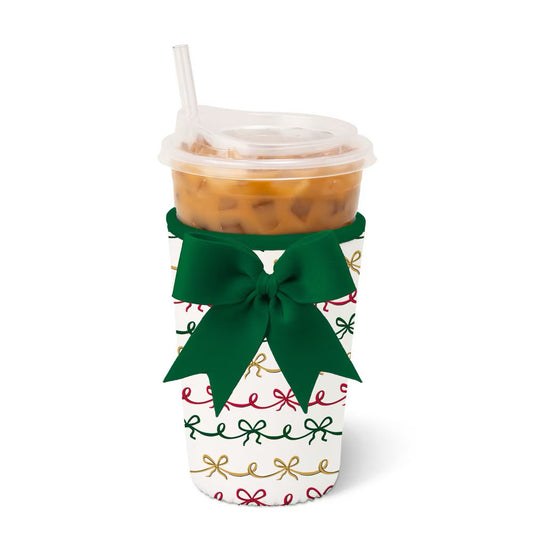 Christmas Bows Iced Cup Coolie (Medium)
