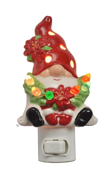 Gnome w/Wreath Night Light