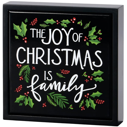 Christmas Is Family Box Sign