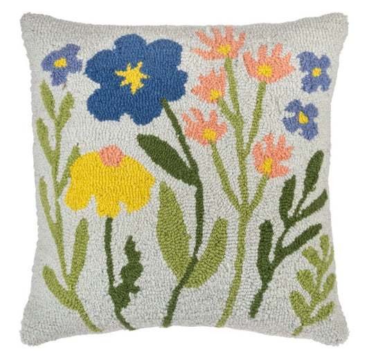 Colorful Floral Punch Hook Pillow