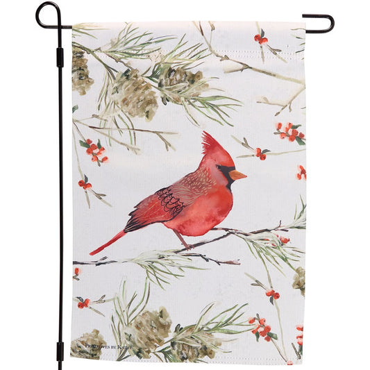 Winter Red Cardinal Garden Flag