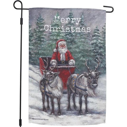 Santa's Sleigh Garden Flag